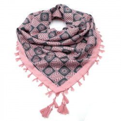 Maxi šátek - růžový se vzorem BI - 2
